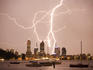 Lightning storm over Perth skyline from Matilda Bay.
