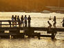 People jumping into Swan River from Bicton Jetty, Bicton.