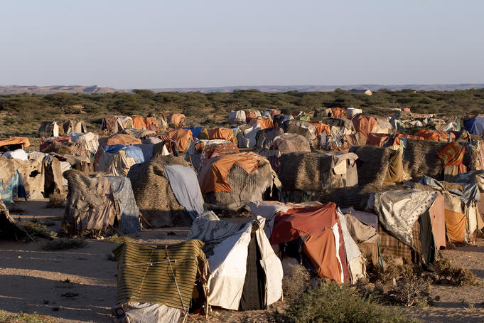 IDP (internally displaced people) camp, roughly 20 kilometres outside of Garoe.