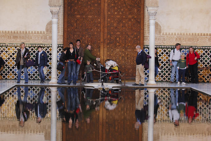 Courtyard Los Arrayanes at Comares palace, Alhambra.
