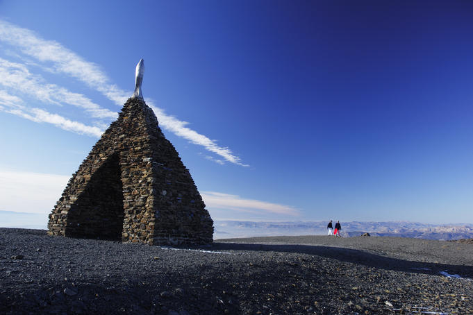 Virgin of the Snow monument, Sierra Nevada ski station and National Park.