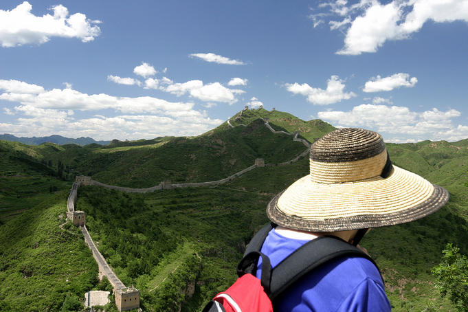 Looking over Great Wall of China.
