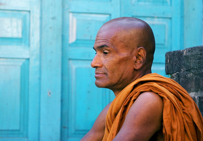 Monk at Swayambhunath temple.