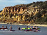 Lifesavers in training at Red Bluff, Black Rock on Port Phillip Bay.