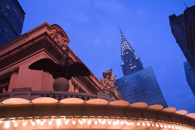 Grand Central station and the Chrysler building, Midtown Manhattan.