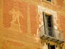 Detailed building facade, Casa del Gremi dels Veiers, La Ribera District (Barcelona)