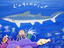 Mural, painted by children, on L'Aquarium, Port Vell.