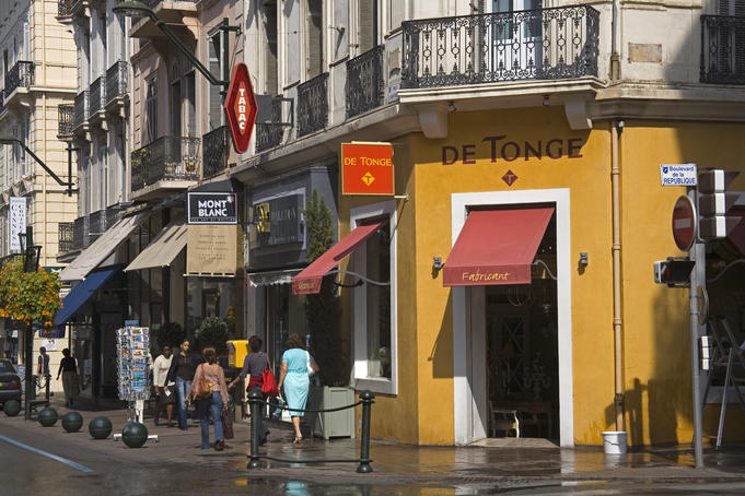 People shopping in Rue d' Antibes.