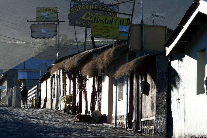 Early morning along the main street, Putre