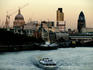 Overhead of River Thames from Waterloo Bridge.