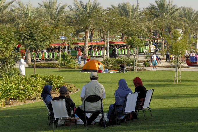 Family at Za'abeel Park.