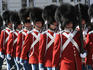 Royal guards marching to Amalienborg Slot on Queen Margrethe II's Birthday.