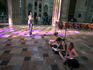 Local students sketching with tourists in background, St. Vitus Cathedral, Prague Castle, Hradcany.