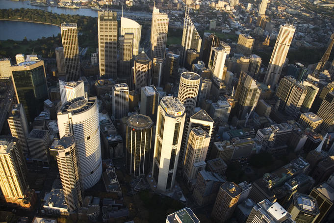 Aerial of Sydney CBD.