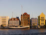 Sailboat and Dutch Caribbean architecture, Punda.