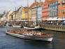 Sightseeing boat on Nyhavn Canal, Nyhavn.