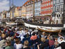 Buildings along Nyhavn Canal from sightseeing boat, Nyhavn.