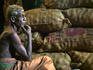 Market worker takes a break.