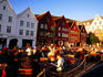 Beer garden outside timber merchants' houses, Bryggen.