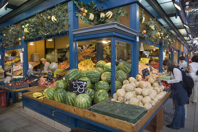 Vegetable stall in Central Market Hall.