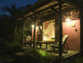 Lakaz Bambou cottage at dusk.