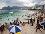Crowds on Copacabana beach.