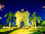 Illuminated Patuxai monument, Laos