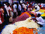 Flowers for sale at street market on the eve of the Onam festival.