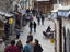 Cobbled street of Kujundziluk (west side of bridge) lined with souvenir shops.