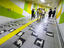 Chequerboard floor tile pattern of animals in Maruyama Subway Station, the entrance to the Maruyama Zoo.