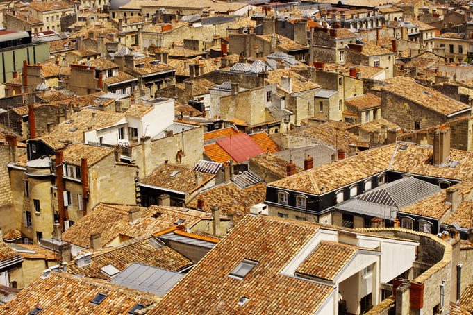 City building rooftops from the Pey-Berland Tower.
