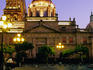 17th century Cathedral rises above Plaza de Armas at dawn.
