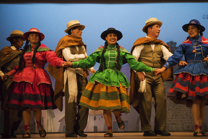 Performance of folk dancers, Cusco.