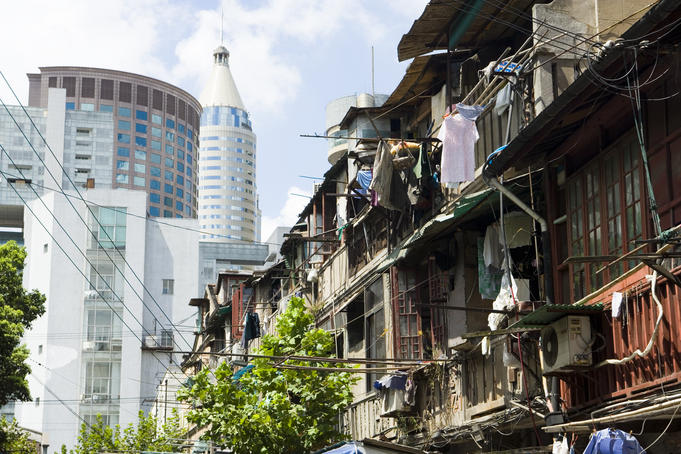 Old Town buildings and new towers beyond.