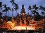 An ornate stage for Gamelan musicians to perform during the Balinese Arts Festival.