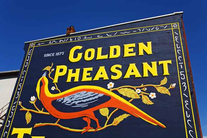 Mural advertisement on Water Street.