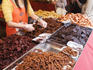 Various dried fish and meat for sale, with free tastings, at the Dihua Traditional Market in the lead up to Chinese Lunar New Year celebrations.