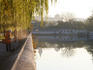 Morning at moat-like lake adjacent to Forbidden City.