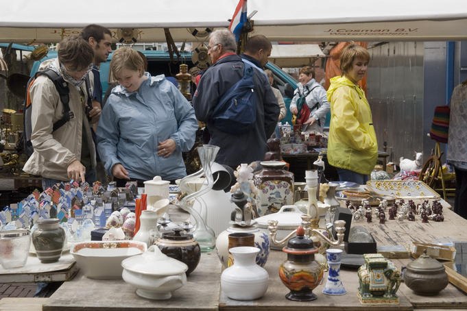 Waterlooplein flea market in the Southern canal belt.
