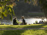 Picnic in Vondelpark in afternoon light.
