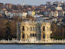 Grand building on banks of Bosphorus River.