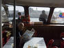 Passengers in ferry on Bosphorus River.