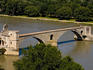 Rhone river and Pont St-Benezet (Pont d'Avignon).