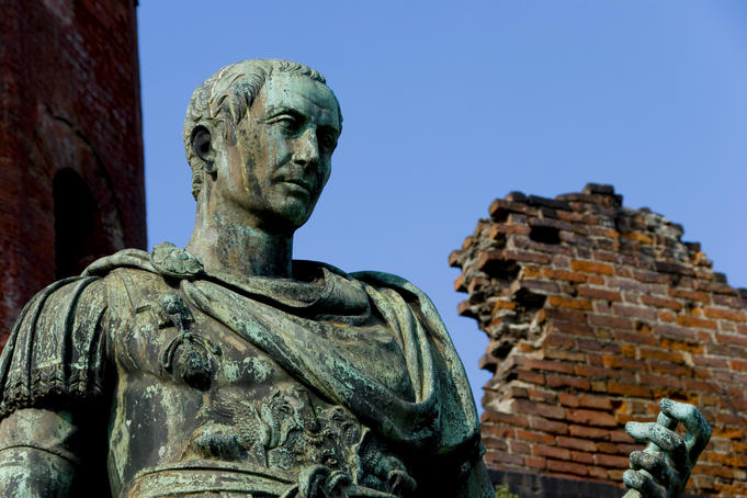 Emperor Augustus statue at Porta Palatina.
