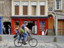 Father and son on bike, Royal Mile.