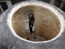 Tourist and kiln, Ceramics factory.