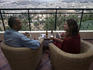Couple drink on the terrace bar at Hotel Merinides.