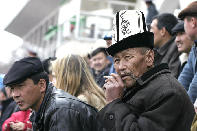 Spectators at horse games at the hippodrome on Naurus weekend.