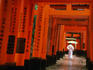 Traditional torii with inscriptions at Fushimi Imari shrine, south of Kyoto.