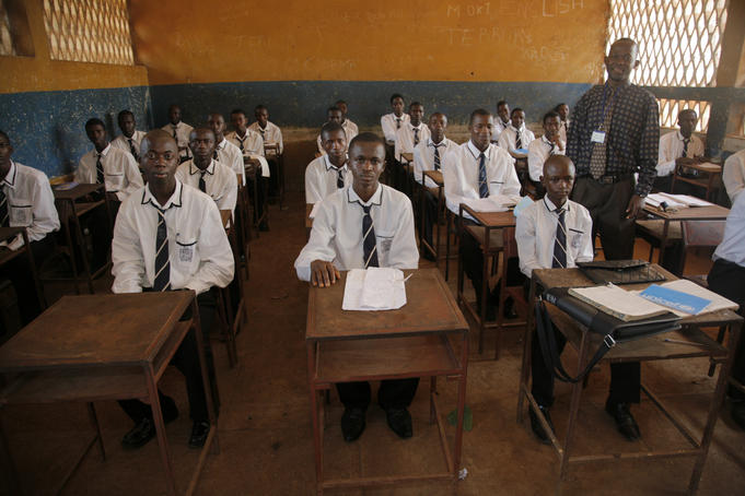 Kissy Methodist School classroom during Prince Charles' visit.